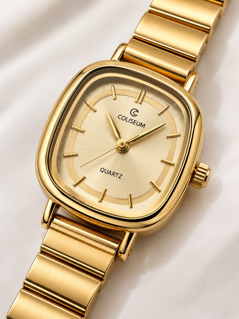 Coliseum Altın Tonlu Çelik Quartz Saat
