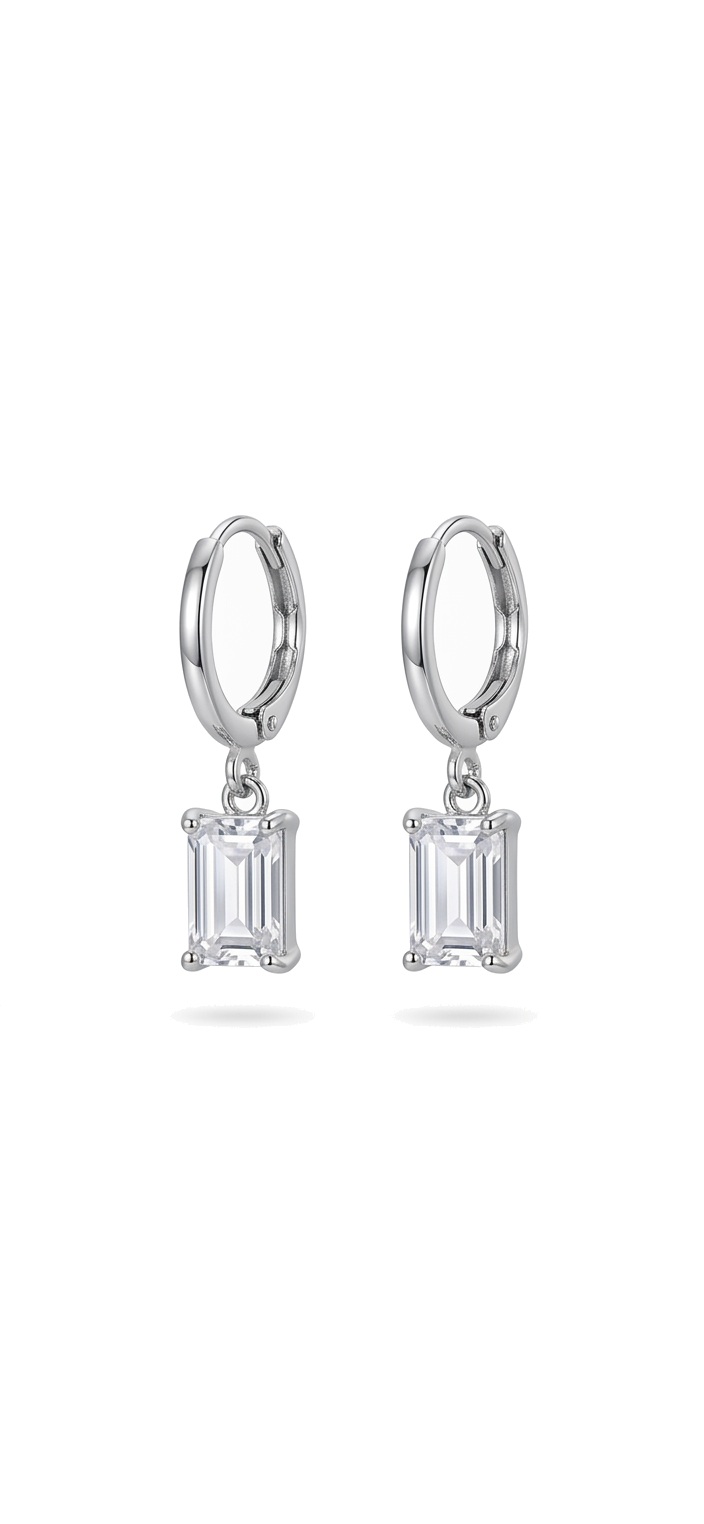 Recta Glow Zirkon Çelik Silver Renk Küpe