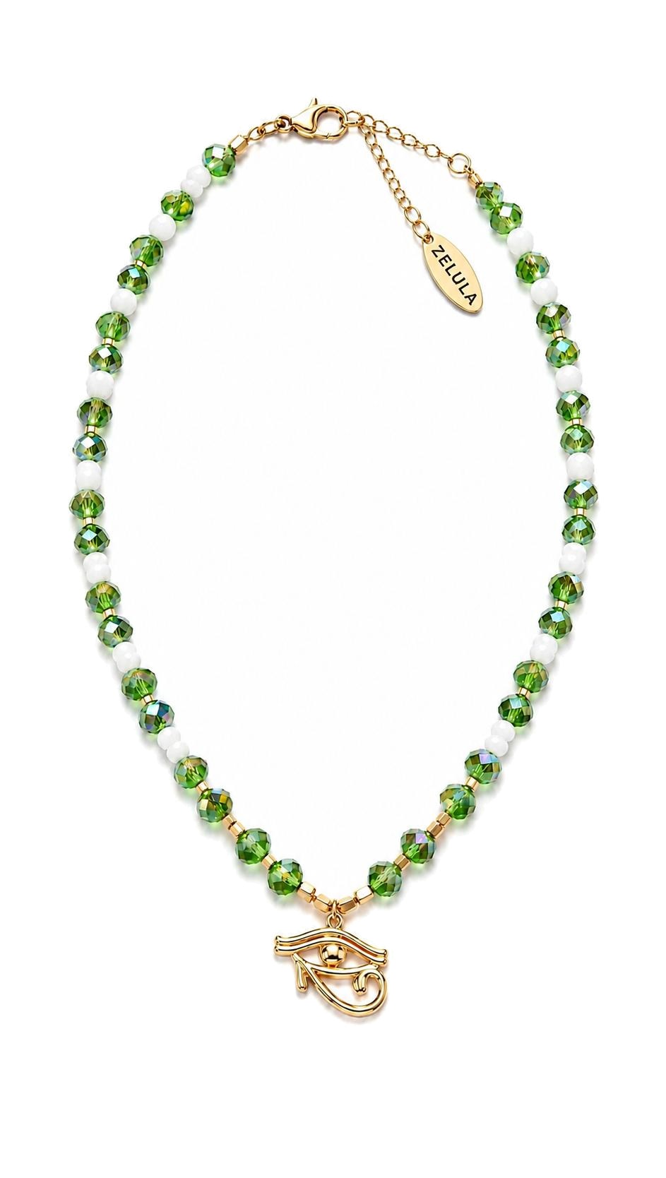 Horus'un Gözü Mystic Eye Green Crystal Yeşil Kolye