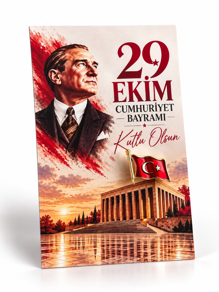 29 Ekim Cumhuriyet Bayramı Türk Bayrağı Rozet Broş