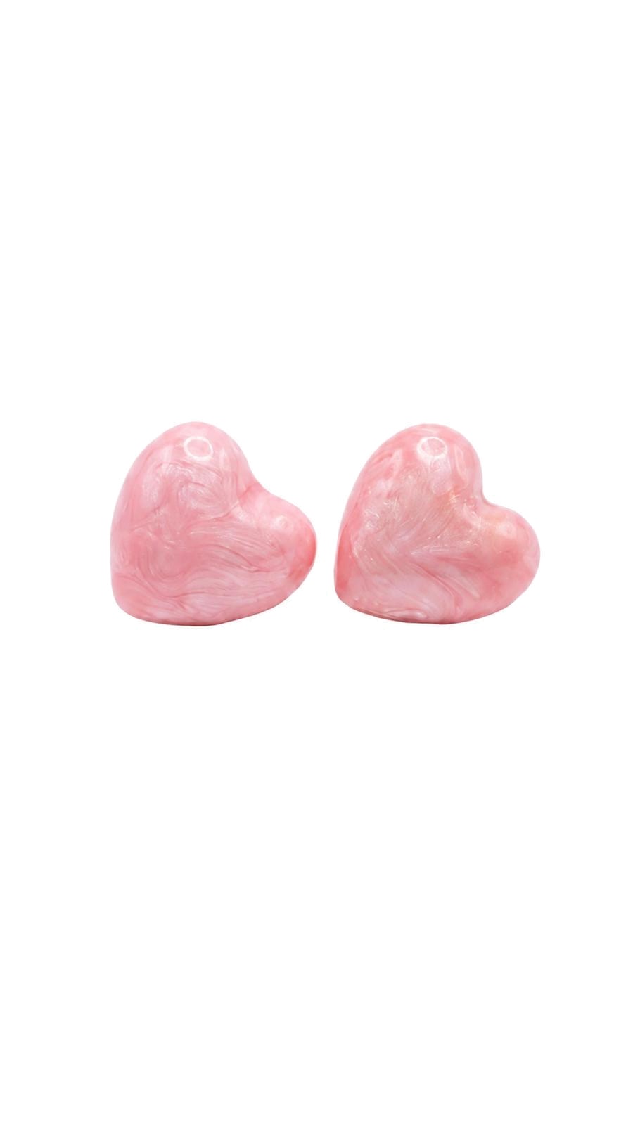 Marble Hearts -Sedef Dokulu Pembe Kalp Küpe